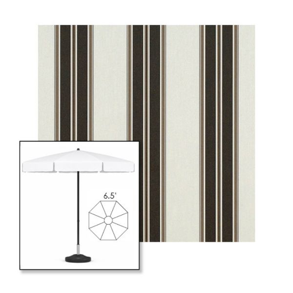 Picture of Black Taupe Fancy | 6.5' Fiberglass Patio Umbrella Sunbrella® Awning Fabric