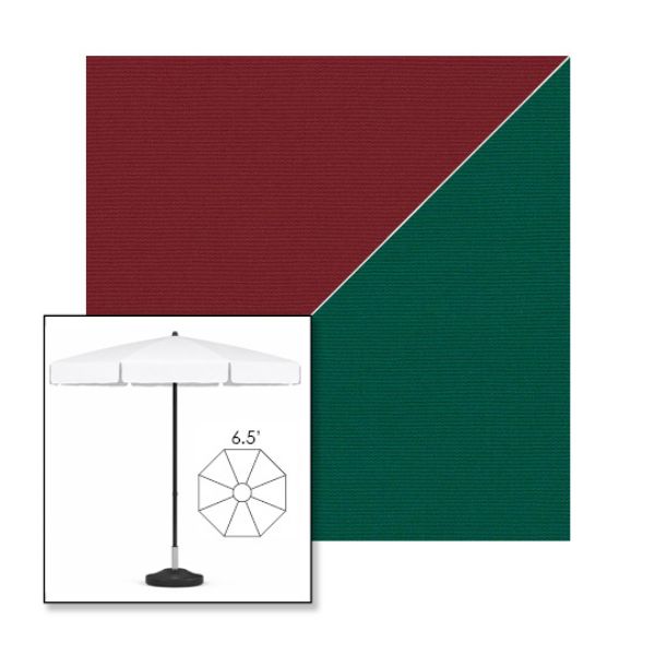 Picture of Burgundy Forest Green | 6.5' Fiberglass Patio Umbrella Sunbrella® Awning Fabric
