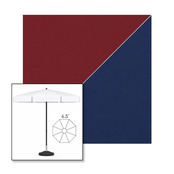 Picture of Burgundy Marine Blue | 6.5' Fiberglass Patio Umbrella Sunbrella® Awning Fabric