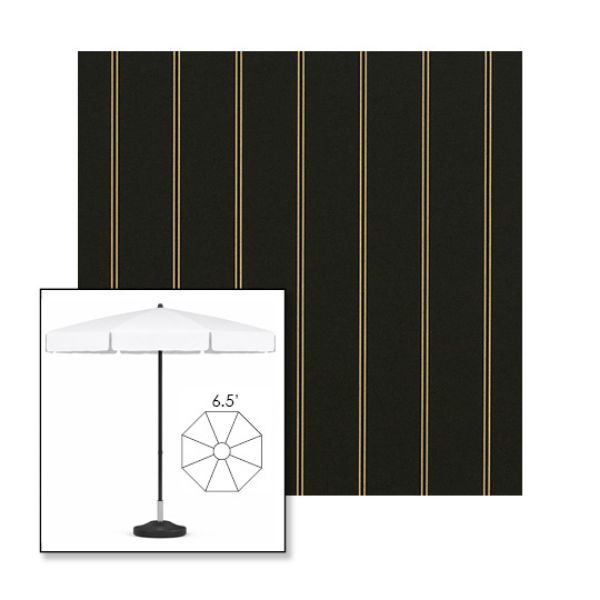 Picture of Cooper Black | 6.5' Fiberglass Patio Umbrella Sunbrella® Awning Fabric