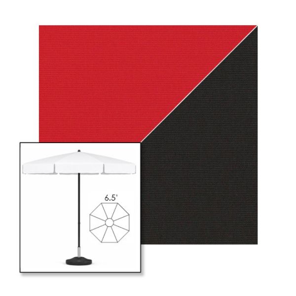 Picture of Jockey Red Black | 6.5' Fiberglass Patio Umbrella Sunbrella® Awning Fabric