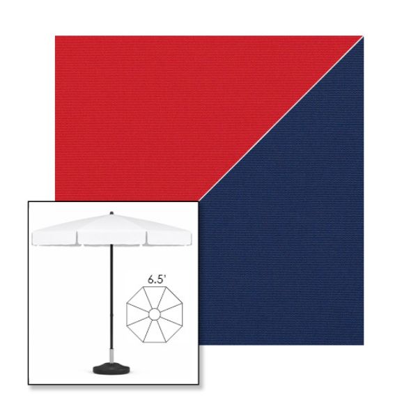 Picture of Jockey Red Marine Blue | 6.5' Fiberglass Patio Umbrella Sunbrella® Awning Fabric