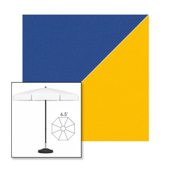 Picture of Mediterranean Blue Sunflower | 6.5' Fiberglass Patio Umbrella Sunbrella® Awning Fabric