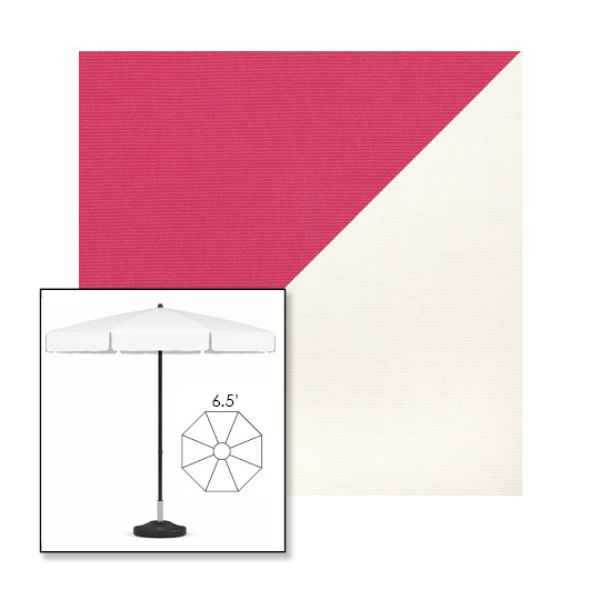 Picture of Pink White | 6.5' Fiberglass Patio Umbrella Sunbrella® Awning Fabric