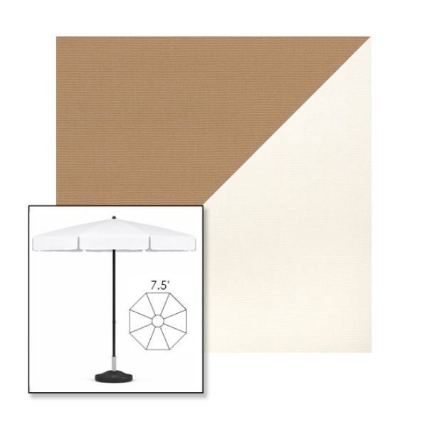 Picture of Beige White | 7.5' Fiberglass Patio Umbrella Sunbrella® Awning Fabric