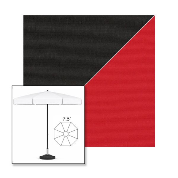 Picture of Black Jockey Red | 7.5' Fiberglass Patio Umbrella Sunbrella® Awning Fabric