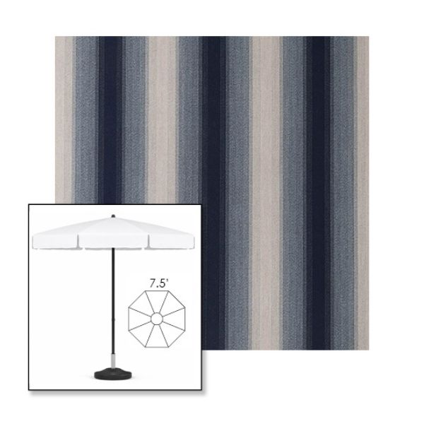 Picture of Boone Navy | 7.5' Fiberglass Patio Umbrella Sunbrella® Awning Fabric