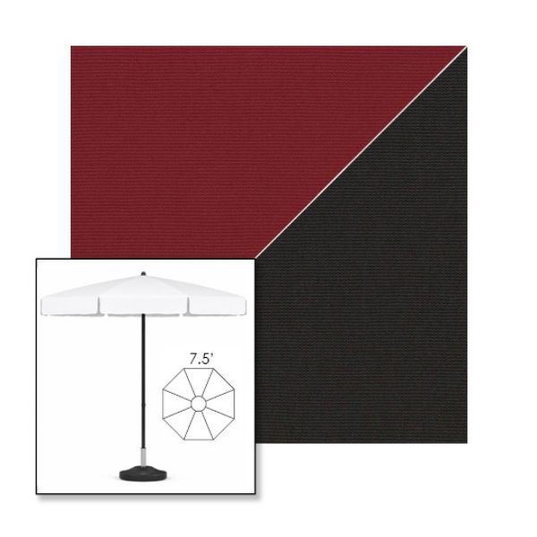 Picture of Burgundy Black | 7.5' Fiberglass Patio Umbrella Sunbrella® Awning Fabric