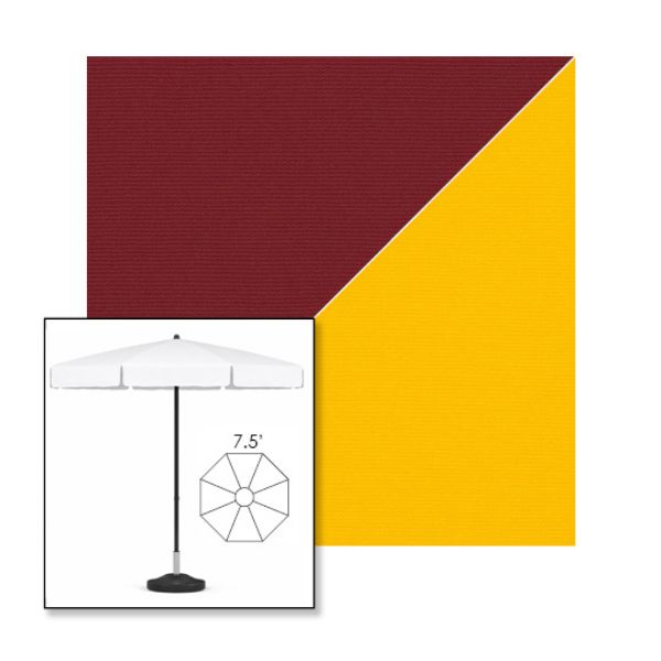 Picture of Burgundy Sunflower | 7.5' Fiberglass Patio Umbrella Sunbrella® Awning Fabric