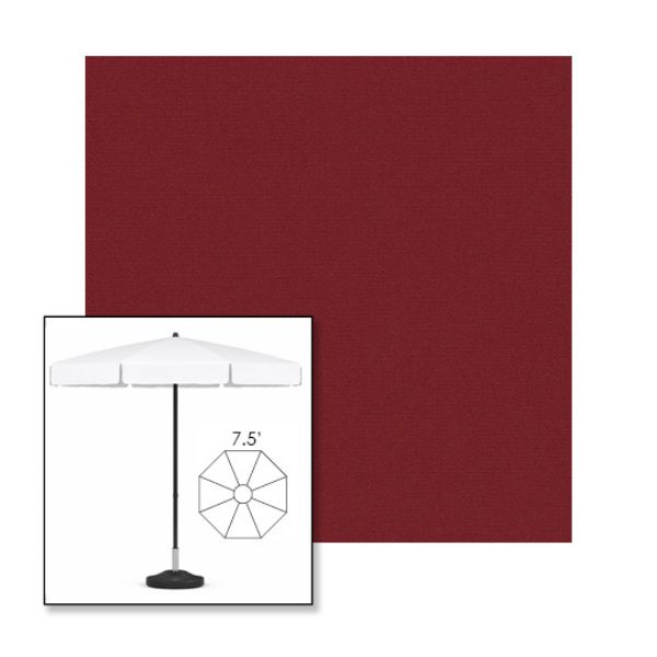 Picture of Burgundy | 7.5' Fiberglass Patio Umbrella Sunbrella® Awning Fabric