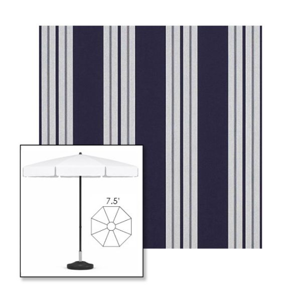 Picture of Captain Navy Natural Classic | 7.5' Fiberglass Patio Umbrella Sunbrella® Awning Fabric