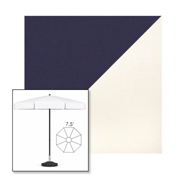 Picture of Captain Navy White | 7.5' Fiberglass Patio Umbrella Sunbrella® Awning Fabric
