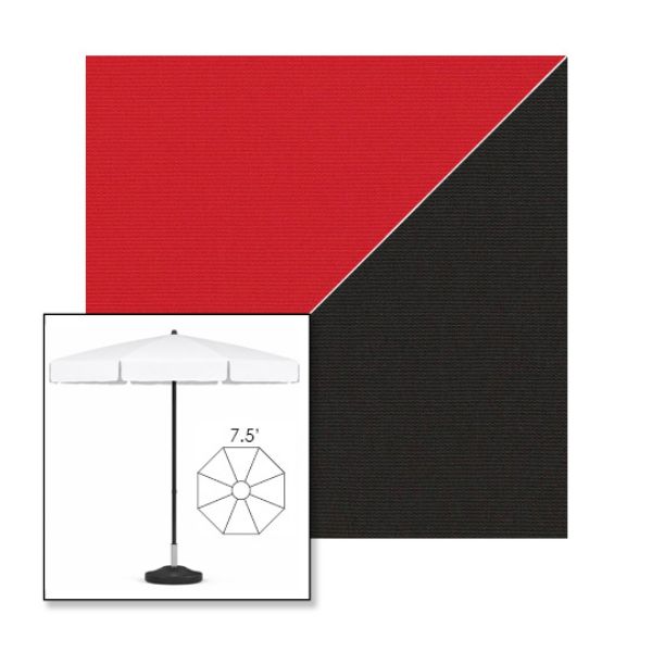 Picture of Jockey Red Black | 7.5' Fiberglass Patio Umbrella Sunbrella® Awning Fabric