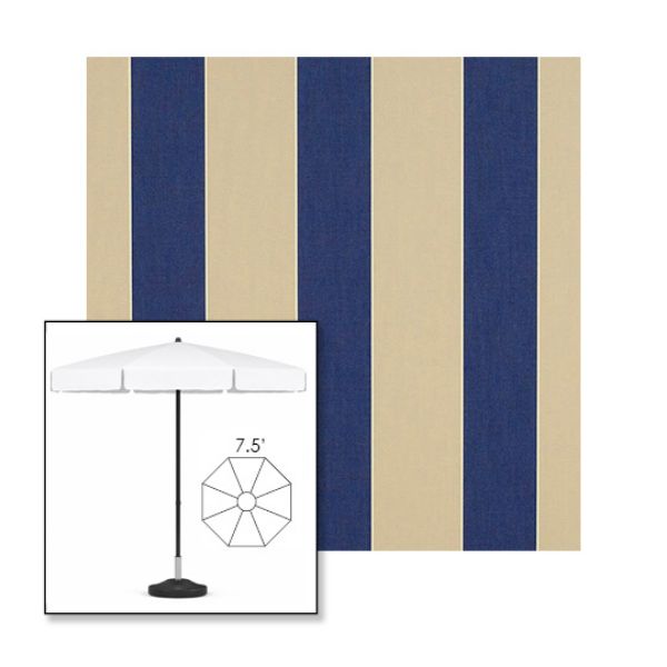 Picture of Mediterranean Canvas Block | 7.5' Fiberglass Patio Umbrella Sunbrella® Awning Fabric