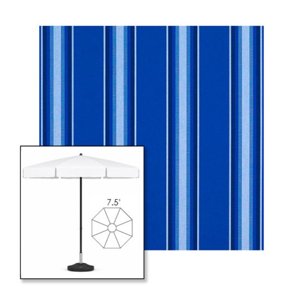 Picture of Pacific Blue Fancy | 7.5' Fiberglass Patio Umbrella Sunbrella® Awning Fabric