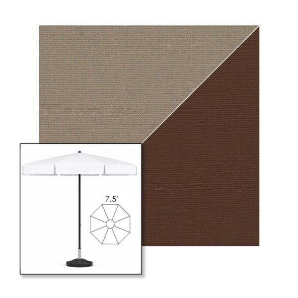 Picture of Taupe True Brown | 7.5' Fiberglass Patio Umbrella Sunbrella® Awning Fabric
