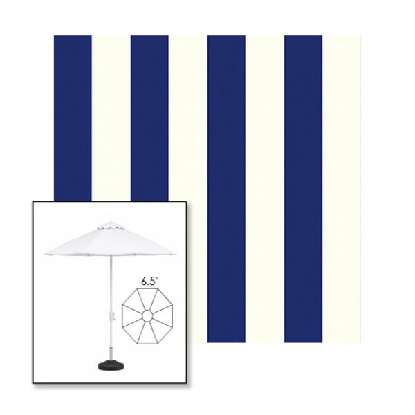 Picture of Beaufort Captain Navy | 6.5' Fiberglass Market Umbrella Sunbrella® Awning Fabric