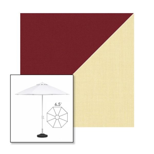 Picture of Burgundy Parchment | 6.5' Fiberglass Market Umbrella Sunbrella® Awning Fabric