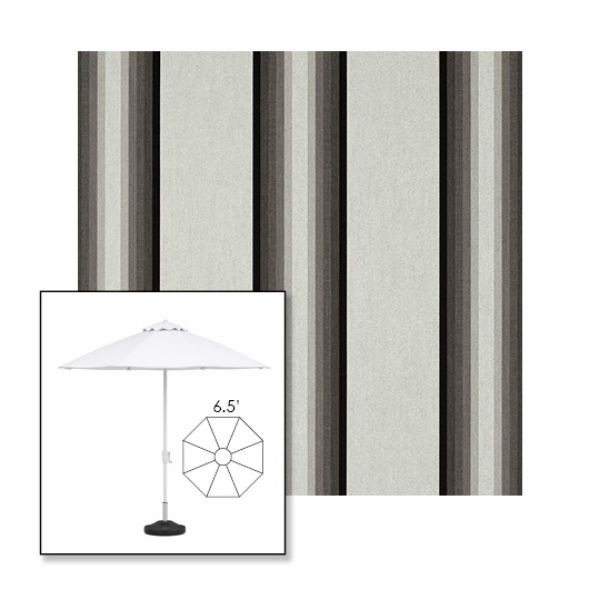 Picture of Grey Black White | 6.5' Fiberglass Market Umbrella Sunbrella® Awning Fabric