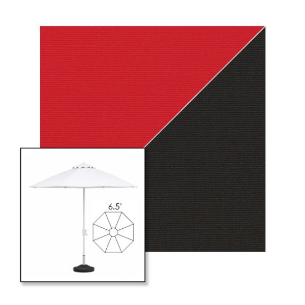 Picture of Jockey Red Black | 6.5' Fiberglass Market Umbrella Sunbrella® Awning Fabric