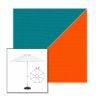 Picture of Turquoise Orange | 6.5' Fiberglass Market Umbrella Sunbrella® Awning Fabric