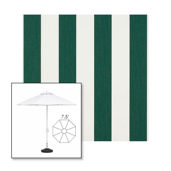 Picture of Beaufort Forest Green Natural | 7.5' Fiberglass Market Umbrella Sunbrella® Awning Fabric