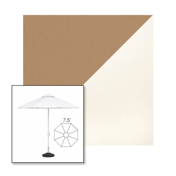 Picture of Beige White | 7.5' Fiberglass Market Umbrella Sunbrella® Awning Fabric