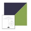 Picture of Captain Navy Ginkgo | 7.5' Fiberglass Market Umbrella Sunbrella® Awning Fabric