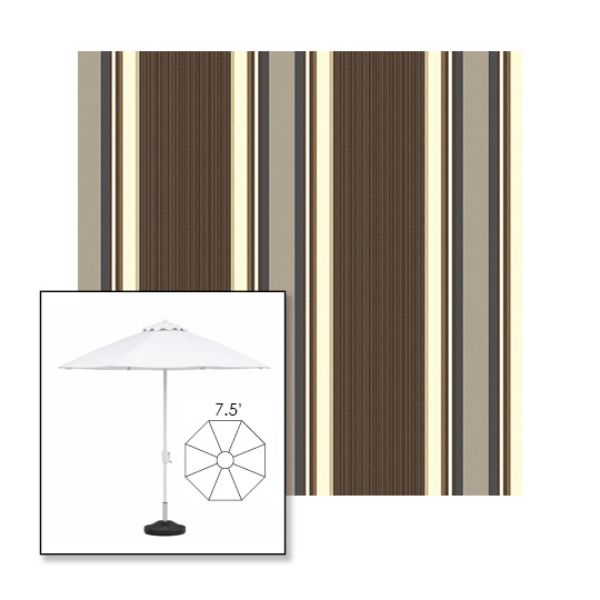 Picture of Emblem Badger | 7.5' Fiberglass Market Umbrella Sunbrella® Awning Fabric