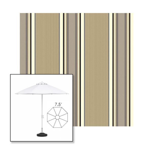 Picture of Emblem Beige | 7.5' Fiberglass Market Umbrella Sunbrella® Awning Fabric