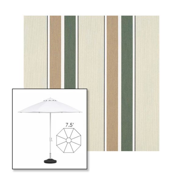 Picture of Fern Heather Beige Block | 7.5' Fiberglass Market Umbrella Sunbrella® Awning Fabric