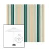 Picture of Forest Green Beige Natural Fancy | 7.5' Fiberglass Market Umbrella Sunbrella® Awning Fabric