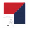 Picture of Jockey Red Marine Blue | 7.5' Fiberglass Market Umbrella Sunbrella® Awning Fabric