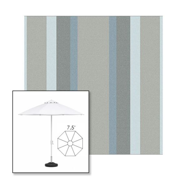 Picture of Marco Blue Grey | 7.5' Fiberglass Market Umbrella Sunbrella® Awning Fabric
