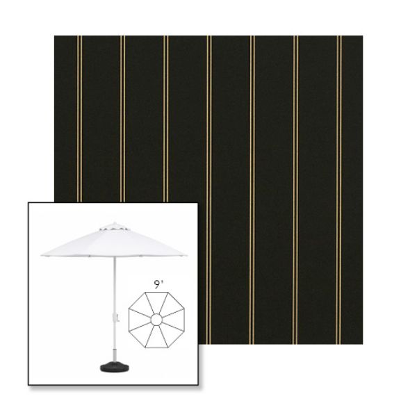 Picture of Cooper Black | 9' Fiberglass Market Umbrella Sunbrella® Awning Fabric