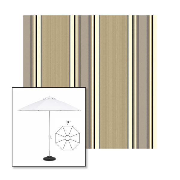 Picture of Emblem Beige | 9' Fiberglass Market Umbrella Sunbrella® Awning Fabric