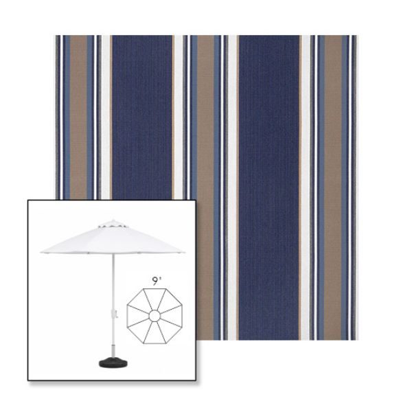 Picture of Emblem Navy | 9' Fiberglass Market Umbrella Sunbrella® Awning Fabric