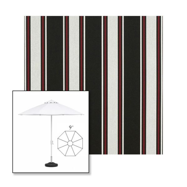 Picture of Hatteras Raven | 9' Fiberglass Market Umbrella Sunbrella® Awning Fabric