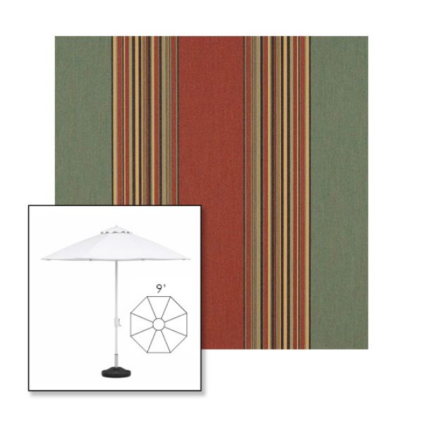 Picture of Henna Fern Vintage | 9' Fiberglass Market Umbrella Sunbrella® Awning Fabric