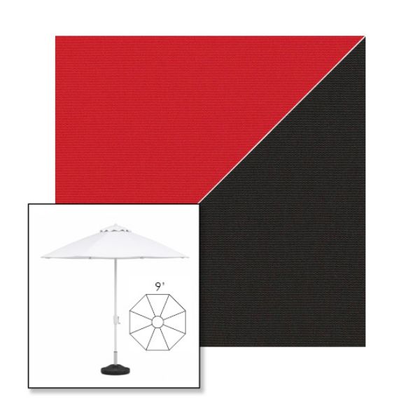 Picture of Jockey Red Black | 9' Fiberglass Market Umbrella Sunbrella® Awning Fabric
