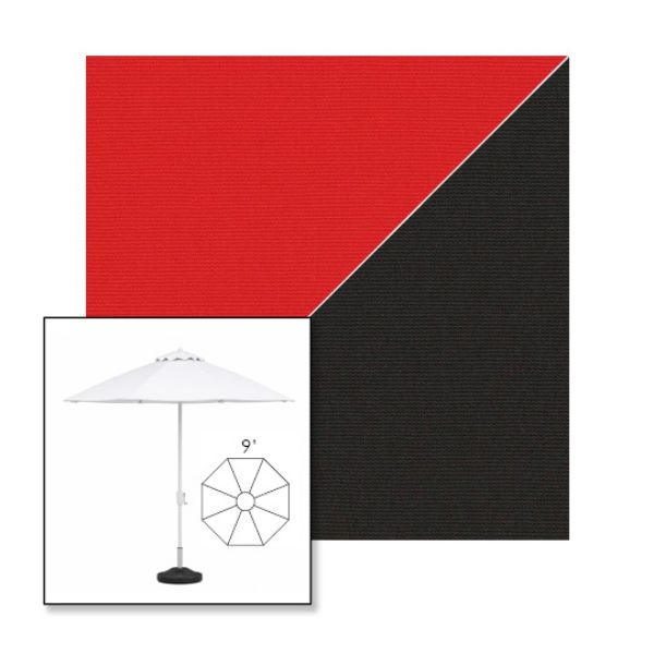 Picture of Logo Red Black | 9' Fiberglass Market Umbrella Sunbrella® Awning Fabric