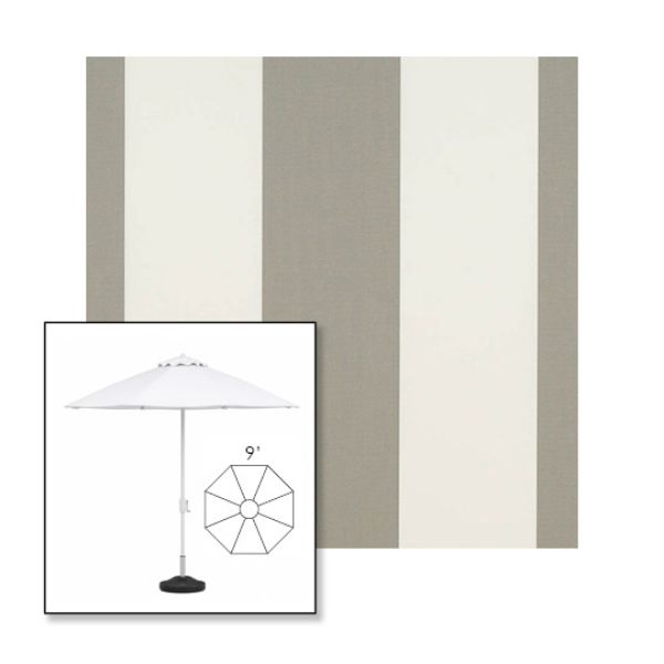 Picture of Manhattan Fog | 9' Fiberglass Market Umbrella Sunbrella® Awning Fabric