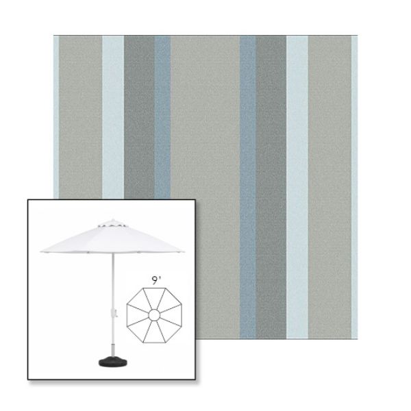Picture of Marco Blue Grey | 9' Fiberglass Market Umbrella Sunbrella® Awning Fabric