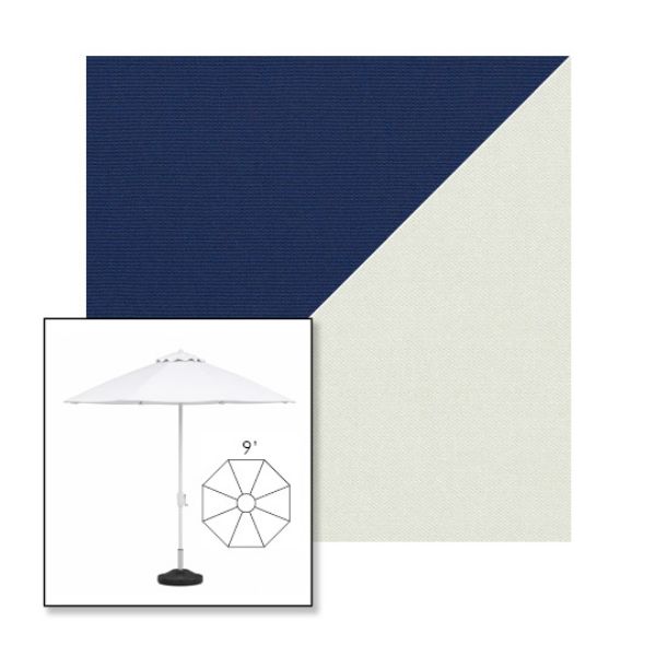 Picture of Marine Blue Silver | 9' Fiberglass Market Umbrella Sunbrella® Awning Fabric