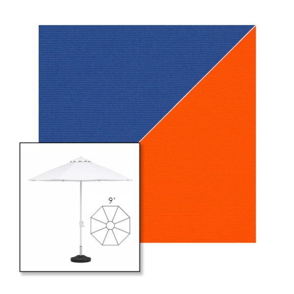 Picture of Mediterranean Blue Orange | 9' Fiberglass Market Umbrella Sunbrella® Awning Fabric