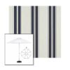 Picture of Navy Taupe Fancy | 9' Fiberglass Market Umbrella Sunbrella® Awning Fabric