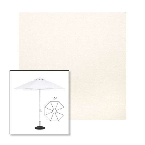 Picture of White | 9' Fiberglass Market Umbrella Sunbrella® Awning Fabric