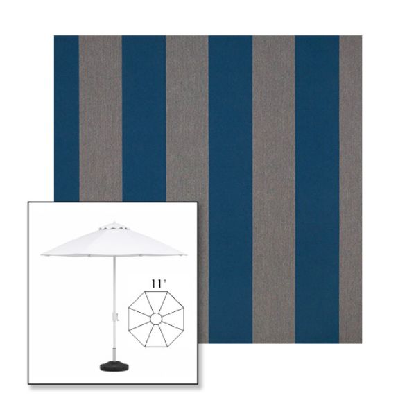 Picture of Beaufort Peacock | 11' Fiberglass Market Umbrella Sunbrella® Awning Fabric
