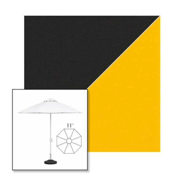 Picture of Black Yellow | 11' Fiberglass Market Umbrella Sunbrella® Awning Fabric