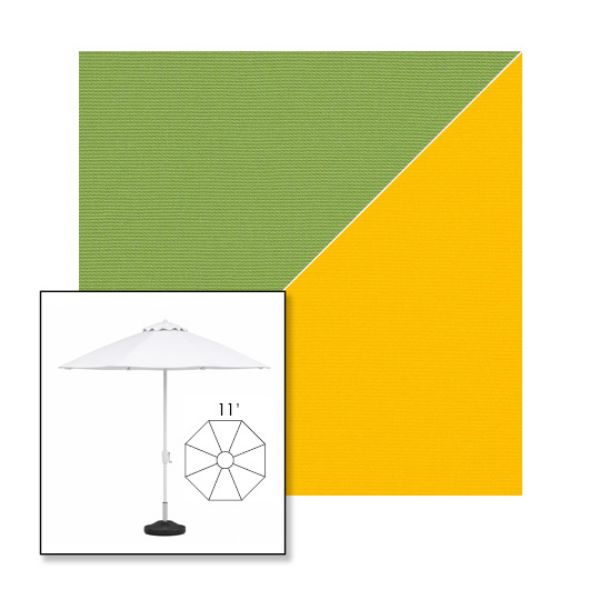 Picture of Ginkgo Sunflower | 11' Fiberglass Market Umbrella Sunbrella® Awning Fabric